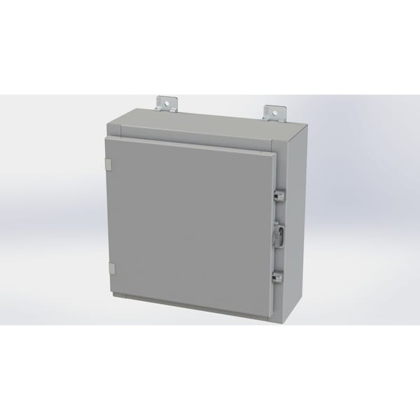 Clamps with Padlock Hasp Electrical Enclosures, 16 in H, 6 in D, 16 in W, NEMA 4, Carbon Steel